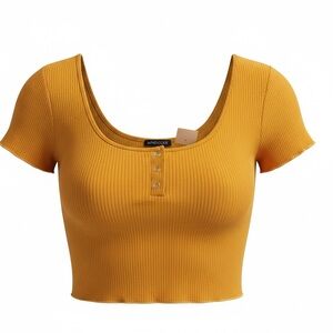 Mind Code Dark Mustard Yellow Crop top Women’s Sizes Assorted S/M/L